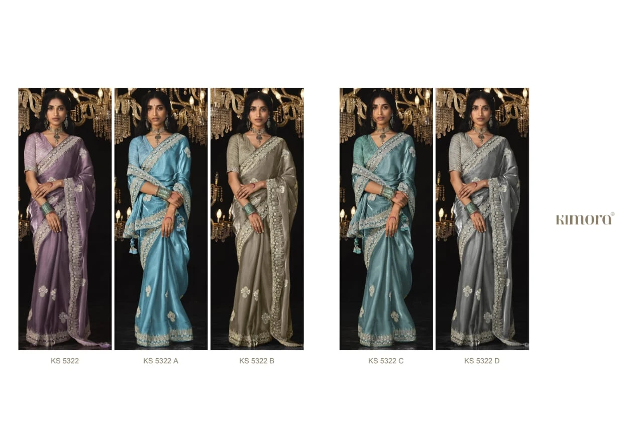 Kimora Kajal 5322 Hits Glass Tissue Silk Wholesale Designer Sarees Catalog — Wholesale Sarees, Kimora wholesale from Surat — view 5
